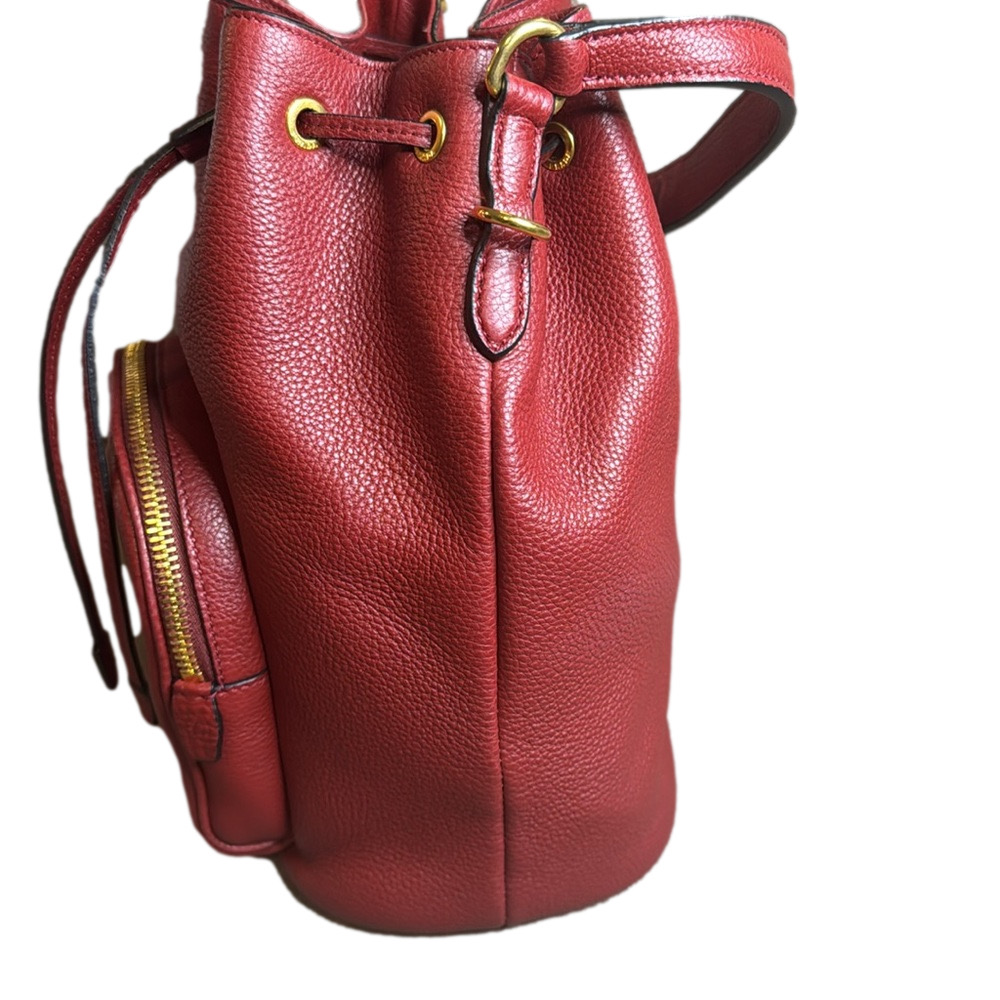 Prada Vitello Daino Rubino Leather Bucket Bag Shoulder Bag - Picture 4 of 9